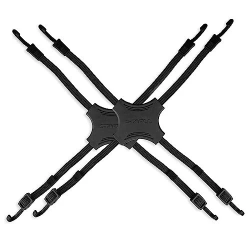 STAPLL Tack Strap 2 Pack 4-Way Flat Bungee Cord with Rubber Pad Grip Non-Slip...