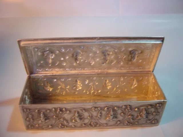 Beautiful Rare-Genuine "Solid Silver" Siamese Gods /Godesses  Box !! Victorian