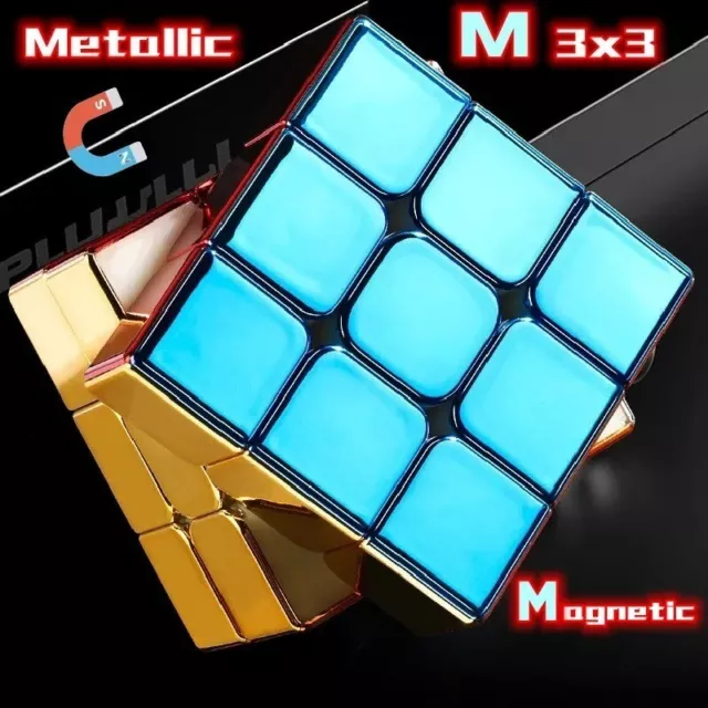 Cubo Magnético de Metal 3x3x3 Cubo Mágico Rompecabezas Cubo de Velocidad M3 3x3x3 Cubo Mágico Juguete