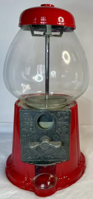 Vintage 1985 Carousel Jr. Bubble Gum Machine Cast Metal Glass Globe 11" Works