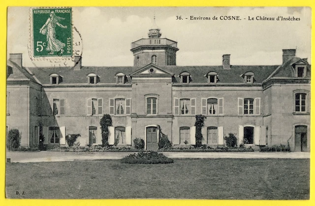 cpa 1908 ALLIGNY COSNE (Nièvre) Le CHÂTEAU d'INSÈCHES Provost Dumarchais