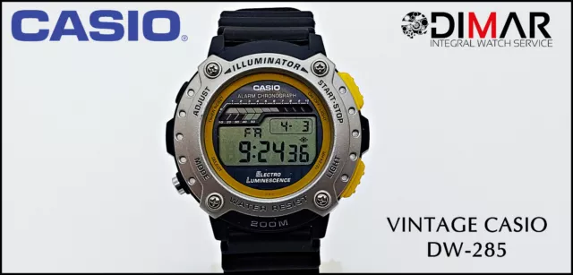 VINTAGE CASIO DW-285, WR.200m, ELECTRO-LIMINESCENCE , ILLUMI QW.1848, AÑO 1998.