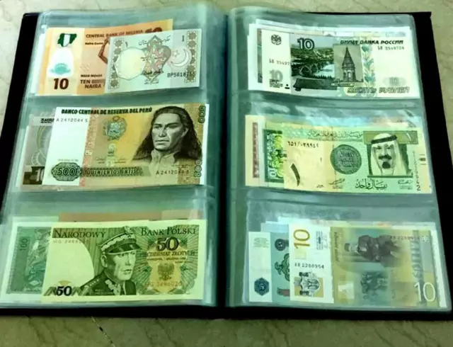 Premier Currency Notes Album + 50 PCS Different World Foreign Banknotes UNC SET 2