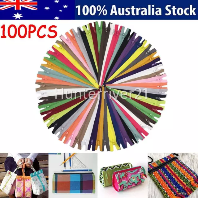 100X 30cm Closed End Nylon Zippers for Tailor Sewer DIY Craft Sewing Tool AUS