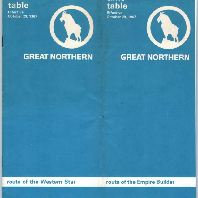 Oct 1967 Great Northern Railroad Passenger Public Timetable Empire Builder 4L