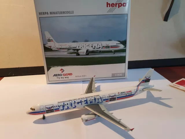 Herpa Wings 1:200 Airbus a321 Aero Lloyd type NR 550680 Trigema .