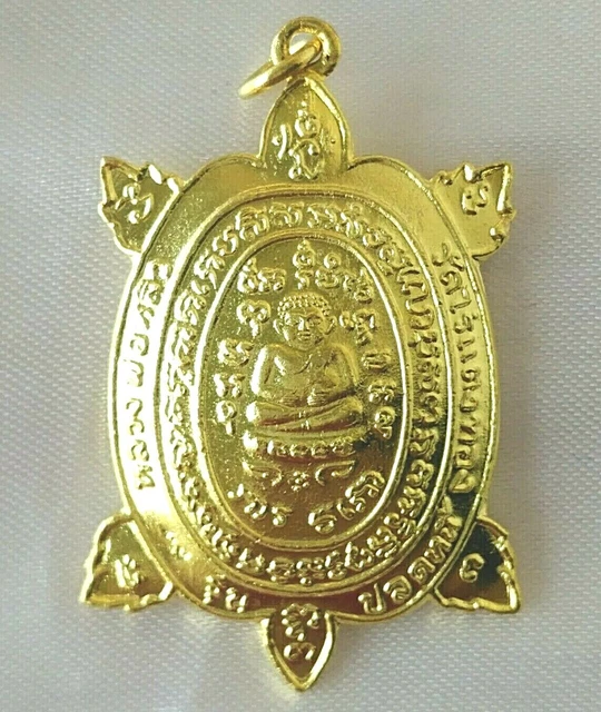 Pendant Color Gold Tao Turtle LP Liew Amulet Yant Thai healthy long life Fortune