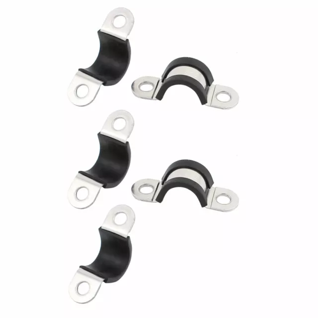 5Pcs 15mm en Forme U Bordée Caoutchouc Tuyau Flexible Agrafes Serrage Tube