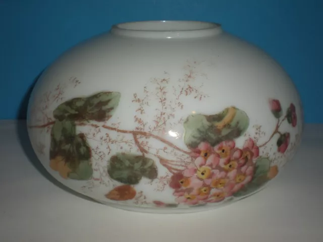 Antique Victorian Floral GWTW Oval Round 7 1/2"Globe Oil Banquet Lamp Ball Shade