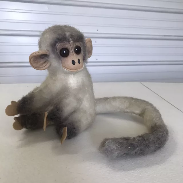 VINTAGE SILKY PLUSH MONKEY 6" MOHAIR FEEL KAMAR JAPAN 1966 TOY LONG TAIL 1960's