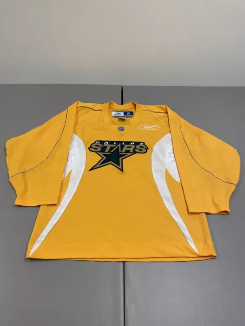 Reebok NHL Dallas Stars Jersey Mens Medium Yellow Hockey Sports Team Logo Tee