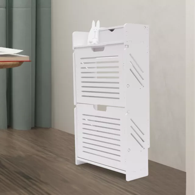 Shoe Cabinet for Entryway Slim Narrow Storage Cabinet 2 Flip Drawers Shoe Rack