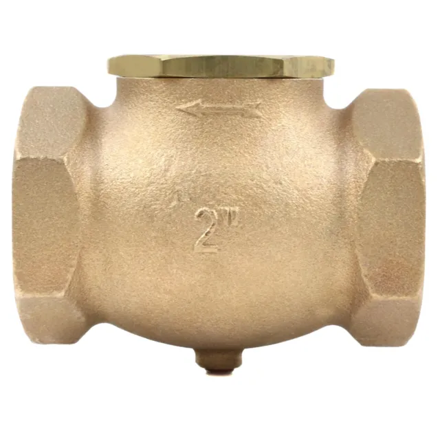 2" In Line Horizontal Check Valve Compressed Air Compressor WOG Solid Cast Brass