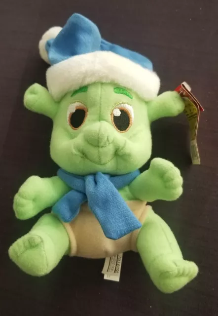 Dreamworks Shrek Baby Ogre Christmas Plush~ Blue Santa Hat & Scarf & Tan Diaper