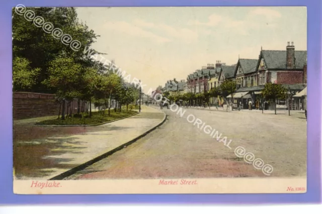 Early 1907 Market St Hoylake Wirral Birkenhead Merseyside Cheshire Postcard