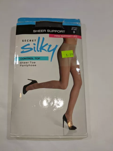 SECRET SILKY FIRM Support Leg Sheer Pantyhose Control Top Off
