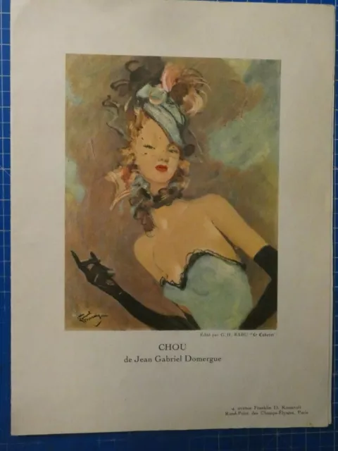 CHOU de Jean Gabriel Domergue Speisenkarte Cabaret 1959 O-4001