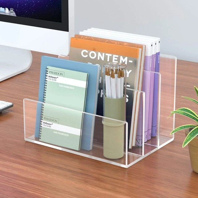 File Folder Rack Storage Rack Clear Acrylic File Sorter Desk File Folder Holder