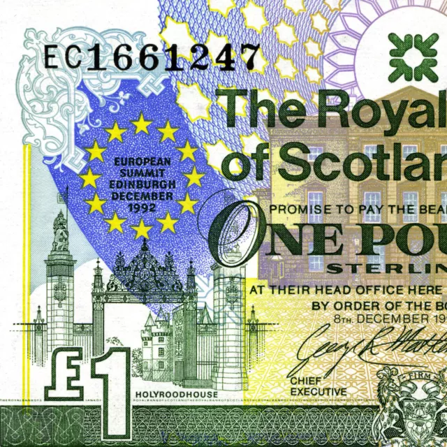 EC16612xx - Uncirculated Royal Bank of Scotland £1 Paper Note of 8 December 1992