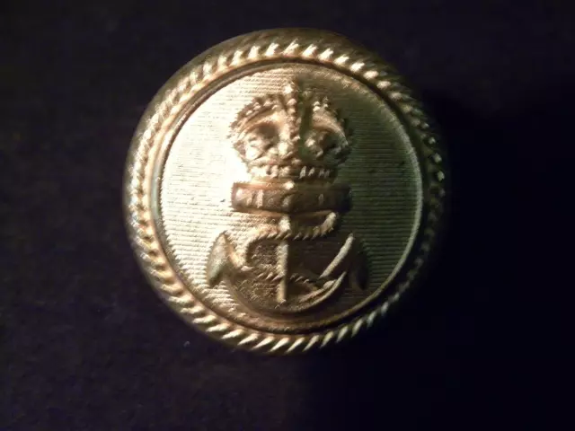 77022. 1870s US Navy  gilt brass uniform coat button 7/8" fouled anchor