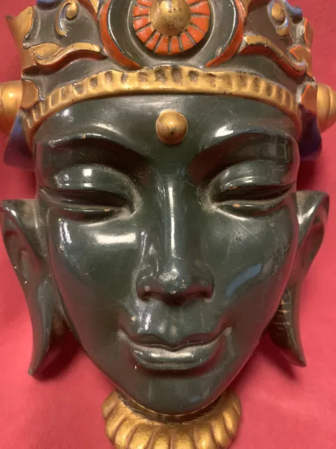 Rare 1950s Goebel Hummel Exotic Asian - Thai  - Indian Goddess Wall Face Mask Ex