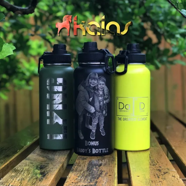 Personalised Insulated Water Bottle - Engraved with Name, Logo or Custom Design