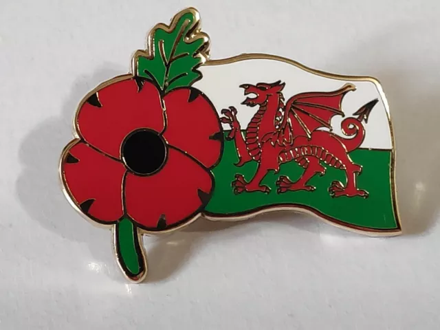 2020 Wales Red Dragon Flag  Veteran Solider Brooch Enamel Lapel Pin Badge
