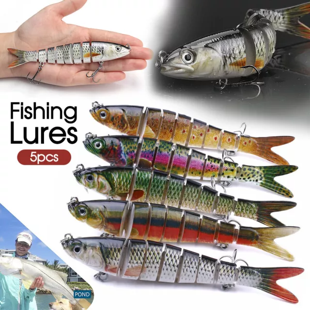 5PCS/SET JOINTED FISHING Lures 13.7cm/27g Wobblers Swimbait Hard Bait  8-Segment $22.99 - PicClick AU