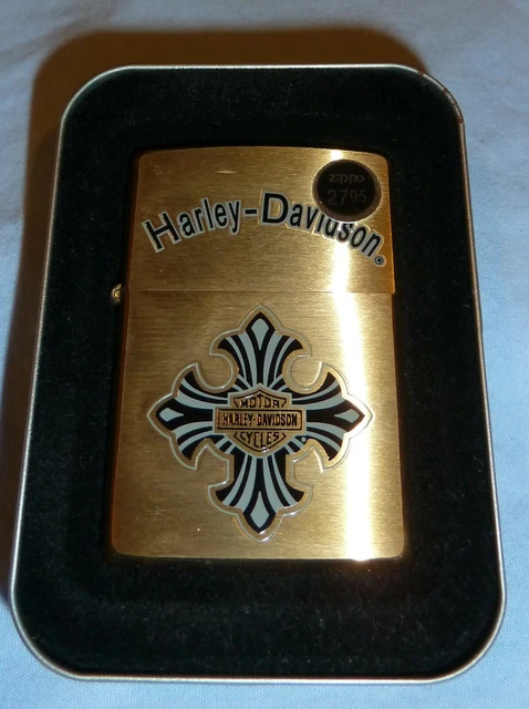 Vintage Harley-Davidson 4 Point Brass Zippo Lighter -Unfired - New In Box