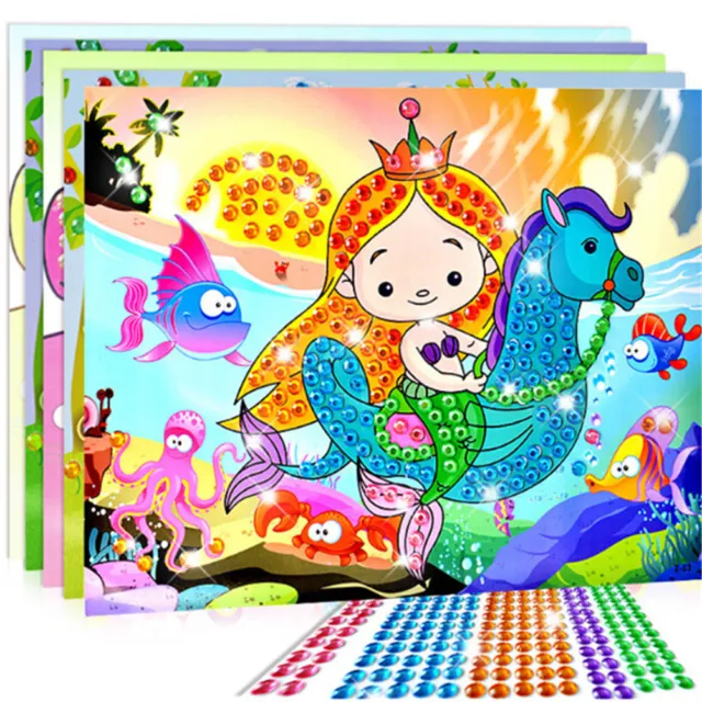 5D Diamond Embroidery Kids Painting Kit Mosaic Learning Puzzles Cartoon DI*LN