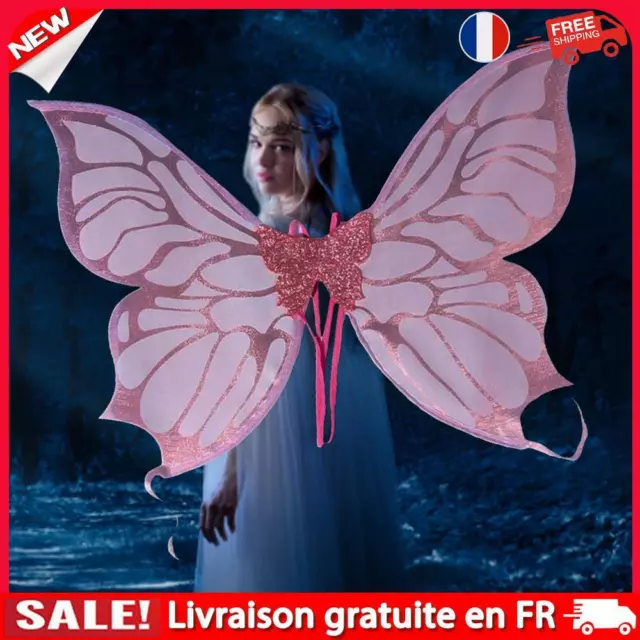 Glowing Angel Wings Ornament Kids Girls Gifts Fairy Butterfly Wings (Pink)