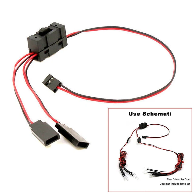 Y Splitter Line With Switch Channel Extension Cords Cable Light Wire For RC Cars