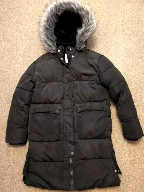 Girls Well Padded Coat Black From George Age 9/10