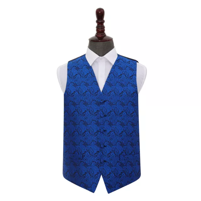 Cappotto vita da uomo formale DQT tessuto floreale paisley blu reale S-5XL