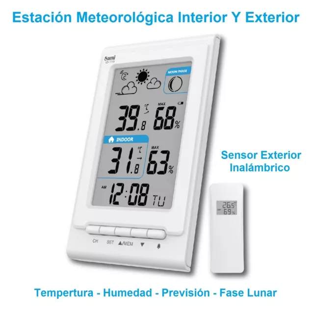 Estacion Meteorologica Interior Y Exterior - Temperatura - Humedad - Previsión