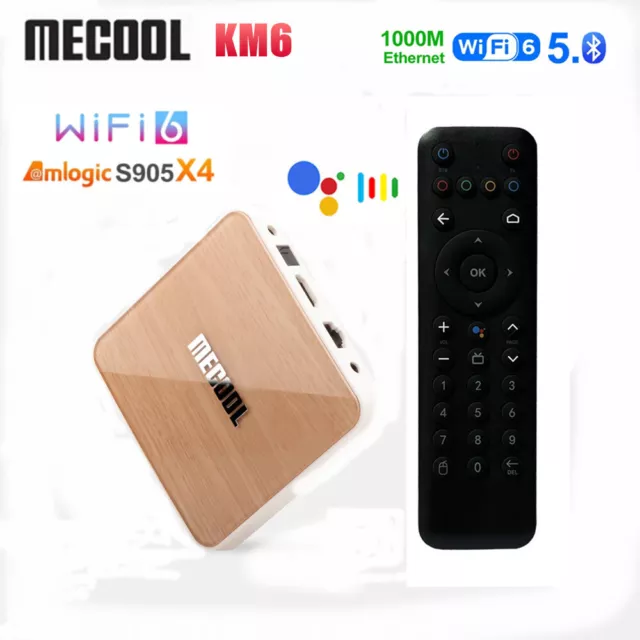 Android 10 TV Box MECOOL KM6 Deluxe Amlogic S905X4 4G 64G AV1 4K HDR H.265 WiFi6