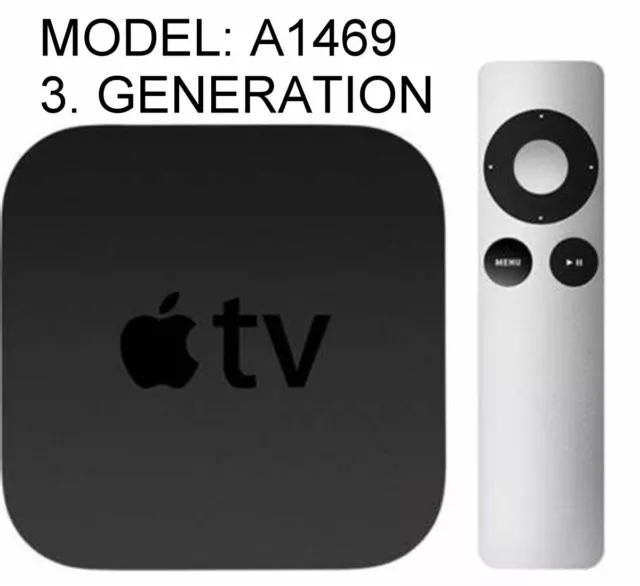 APPLE TV 3 Generation A1469 - Remote, Power Cord, Netflix Prime Disney ...