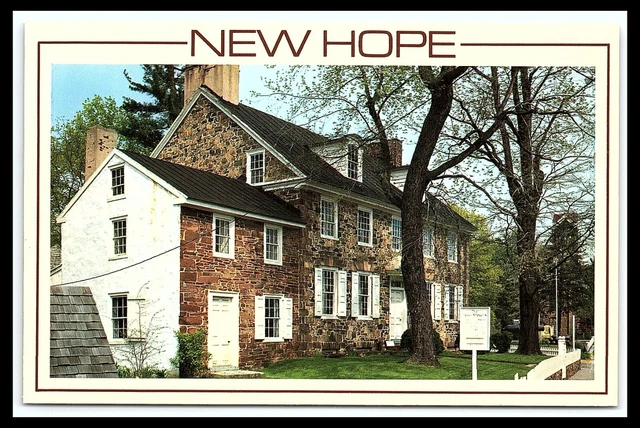 BUCKS COUNTY PA Parry Mansion New Hope Greetings Postcard Written 1988