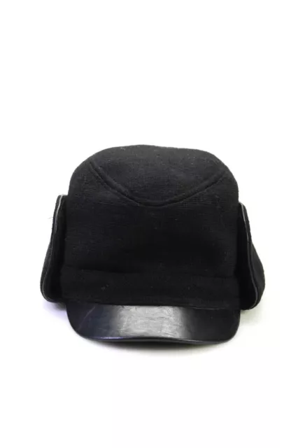 BCBG Max Azria Mens Darted Snapped Buttoned Hat Black Size M