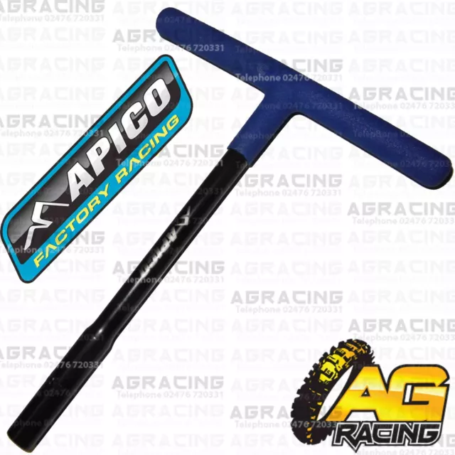 Apico Premium Black Blue T-Bar 8mm For Motocross Enduro Quad ATV