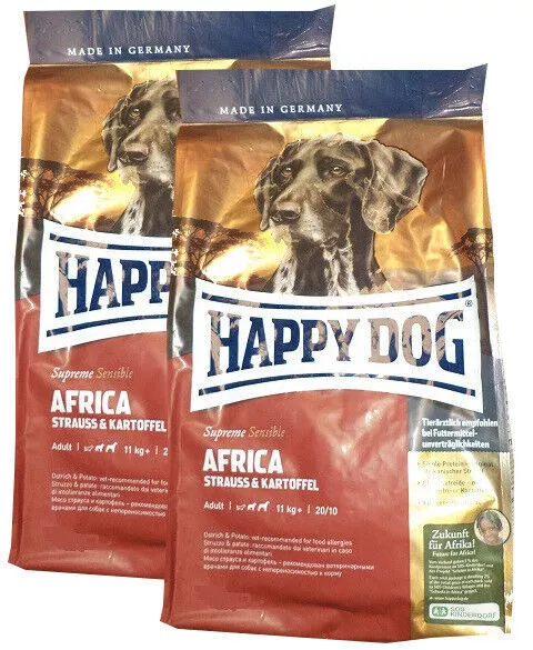 2x12,5kg nourriture sèche pour chien Happy Dog Africa