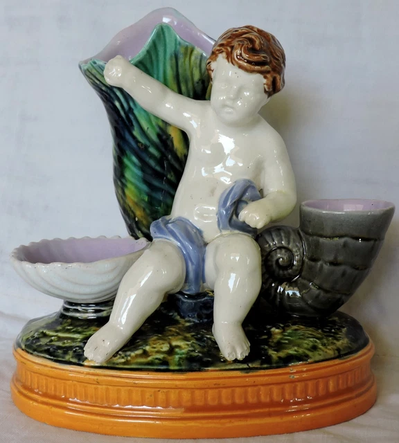 Minton ?  Majolica Cherub Shell