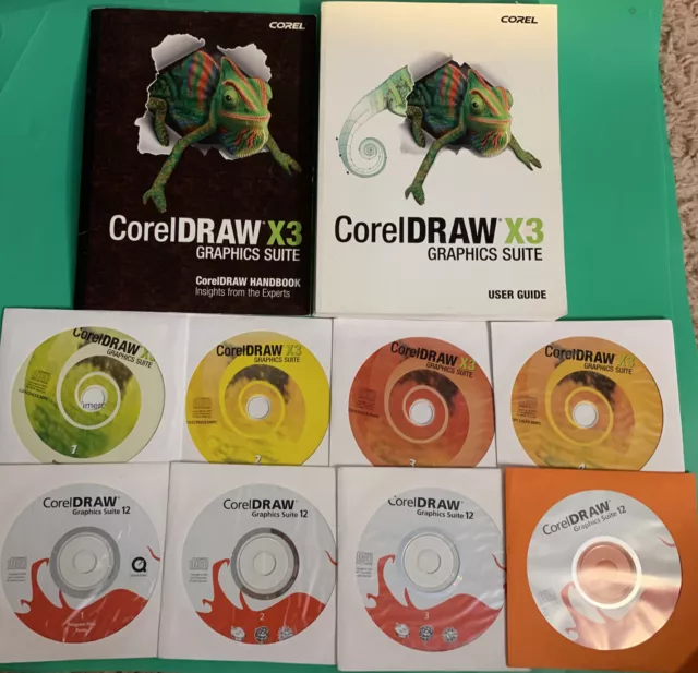 Guía del usuario y CDS de CorelDRAW Graphics Suite X3.  & CorelDraw Graphics Suite 12
