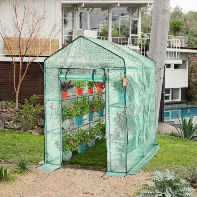 VEVOR 8 Shelves 3 Tiers Walk in Greenhouse Portable Mini Garden House Outdoor 2