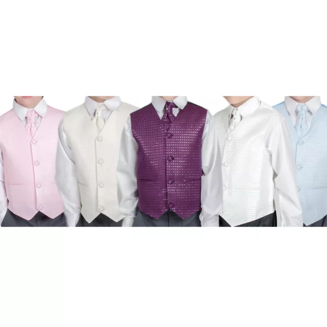 Boys Suits Waistcoat Suit Wedding Pageboy Grey 4pc Baby Diamond Suit 5 Colours