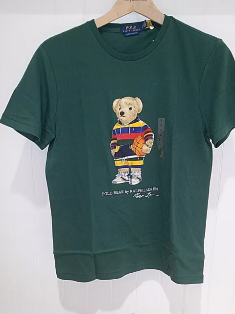 NWT Polo Ralph Lauren "Basketball Bear"  Tee Shirt in Green