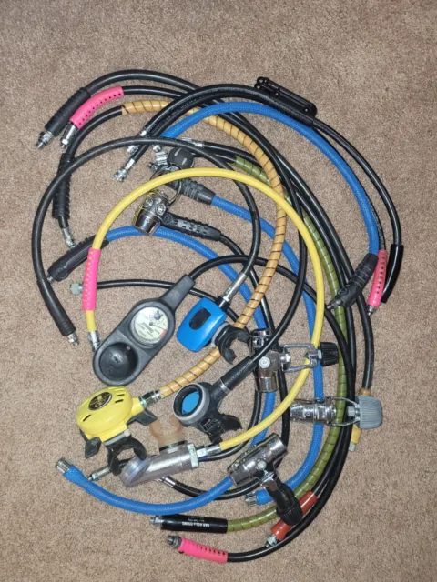 Scuba Dive Lot First Second Stage Hoses