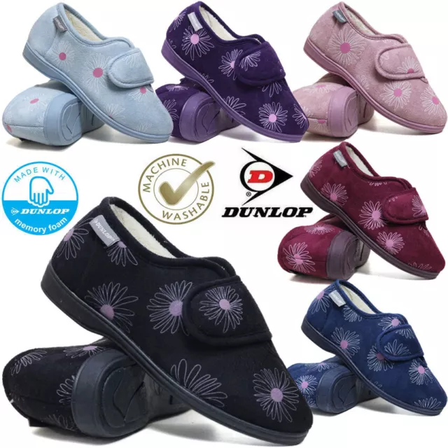 Ladies Wide Fit Slippers Memory Foam Warm Fur Winter Diabetic Orthopaedic Shoes