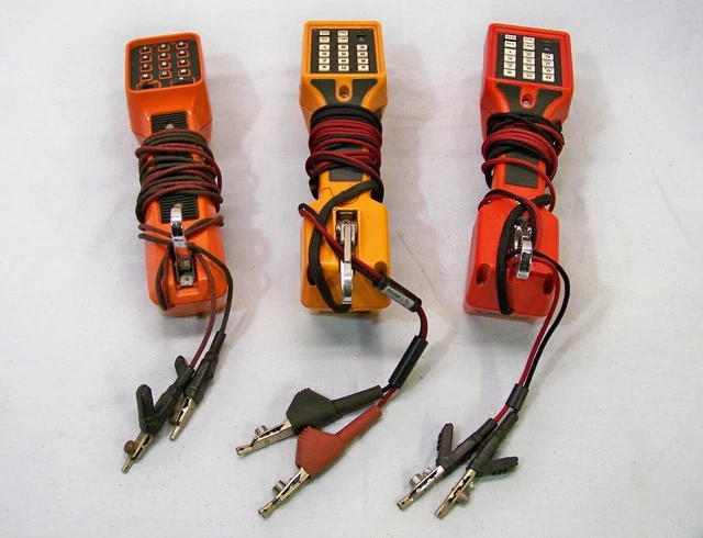 3 Telephone Lineman Handset Butt Sets HARRIS/Dracon TS22 TS22A and Vintage AT&T