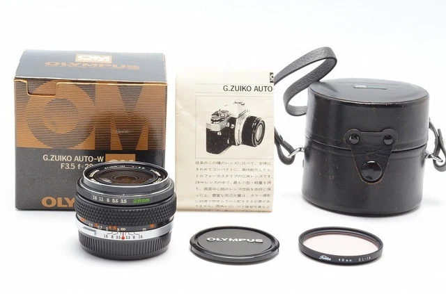 Near MINT Olympus OM G.Zuiko Auto-W 28mm F/3.5 Wide Angle Prime Lens from Japan